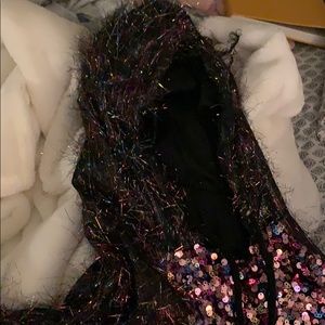 Glittered poncho from top shoo